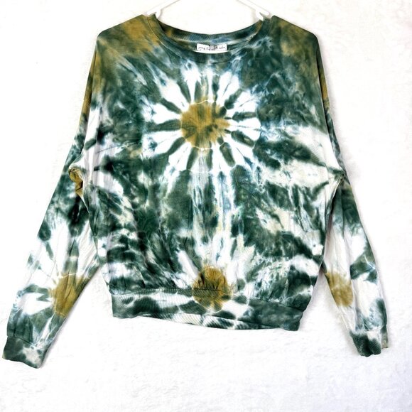 Young Fabulous And Broke Tie Dye Pull Over Oversized Sweatshirt Womens XS Green - Picture 1 of 6